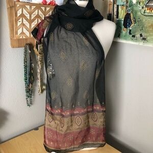 Vintage LIZ CLAIBORNE Sheer Scarf - Made in Italy